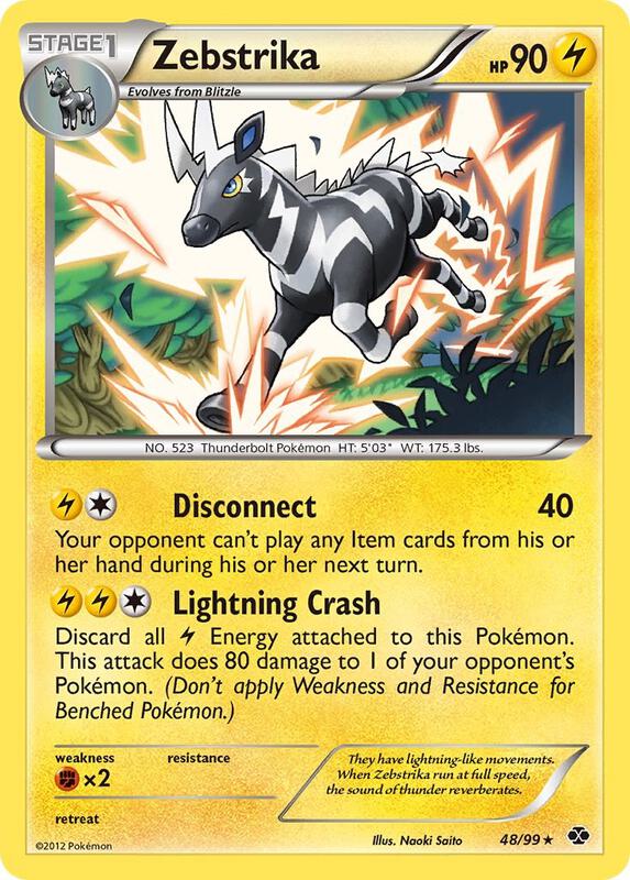 Zebstrika Pokemon card from Next Destinies