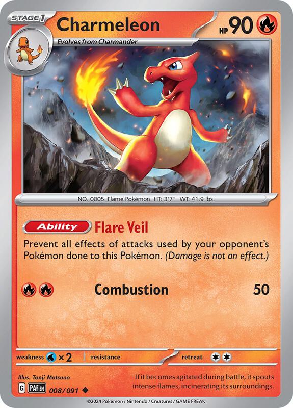 Charmeleon Pokemon card from SV: Paldean Fates
