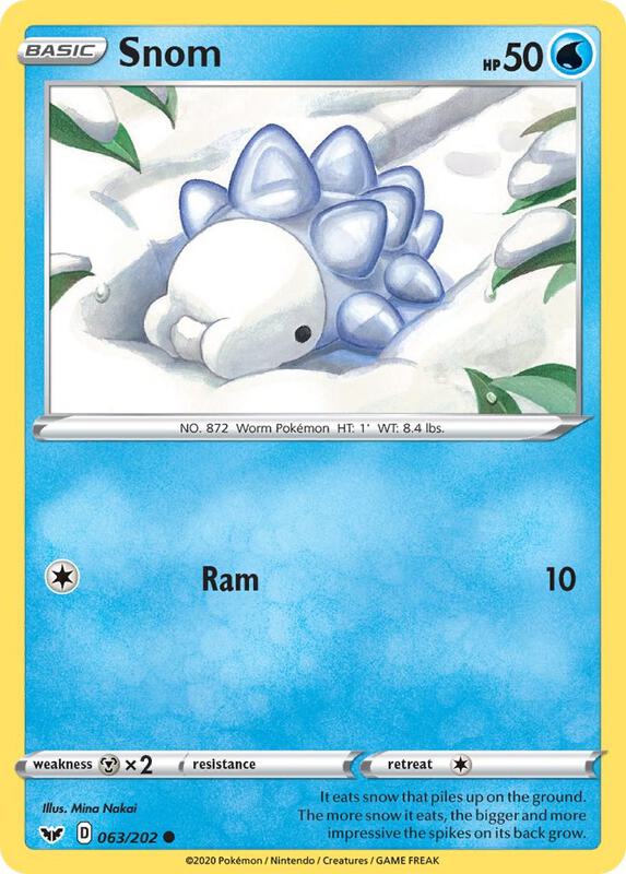 Snom Pokemon card from SWSH01: Sword & Shield Base Set