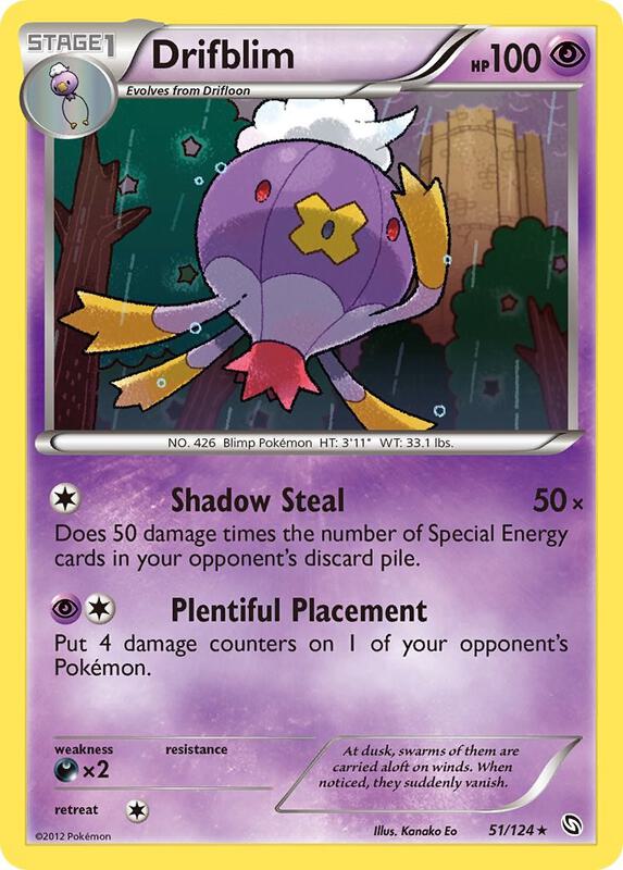 Drifblim Pokemon card from Dragons Exalted