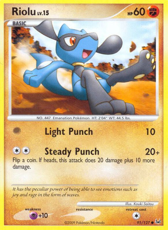 Riolu Pokemon card from Platinum