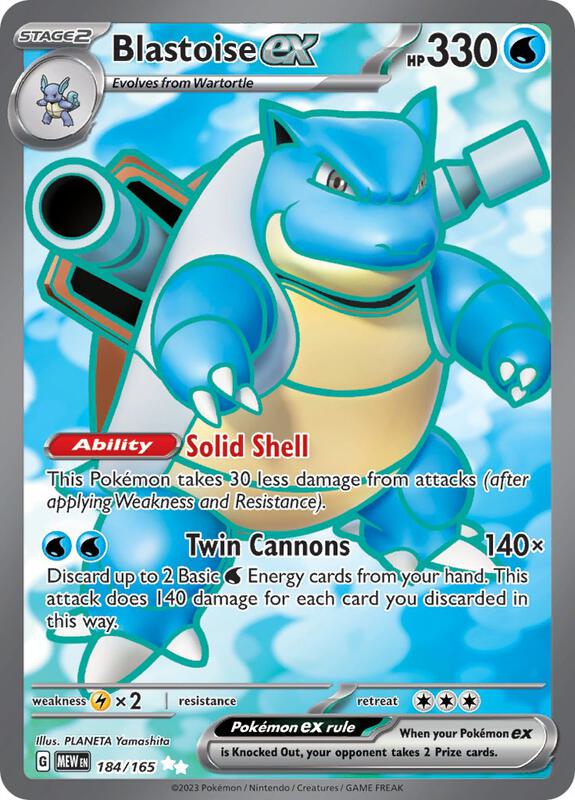 Blastoise ex Pokemon card from SV: Scarlet & Violet 151