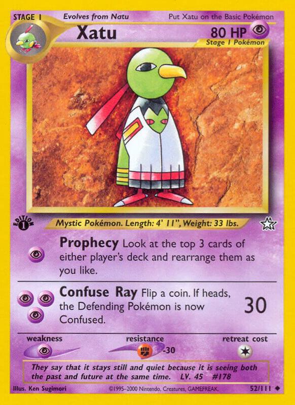 Xatu Pokemon card from Neo Genesis