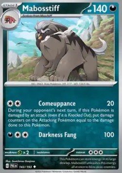 Mabosstiff Pokemon card from Paldea Evolved