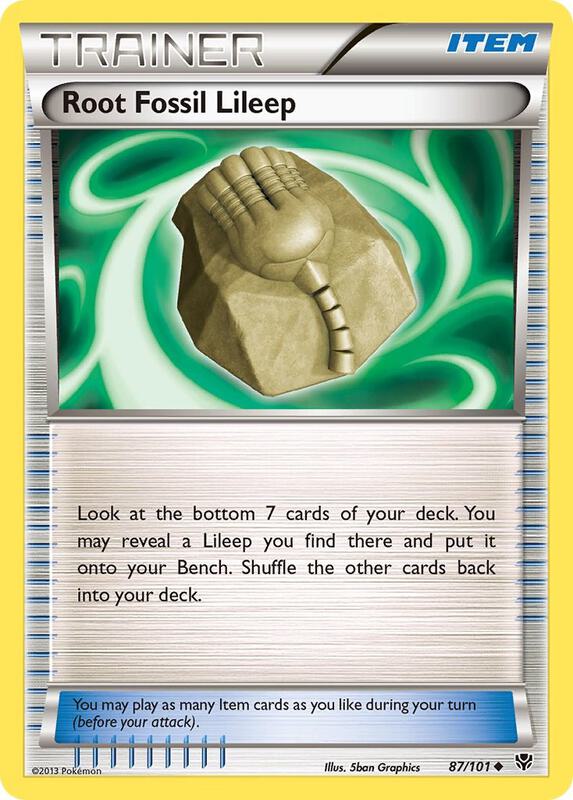 Root Fossil Lileep Pokemon card from Plasma Blast