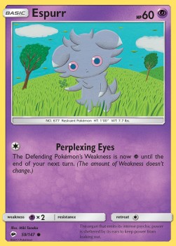 Espurr Pokemon card from Burning Shadows