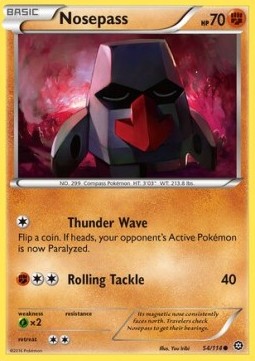 Nosepass Pokemon card from Steam Siege