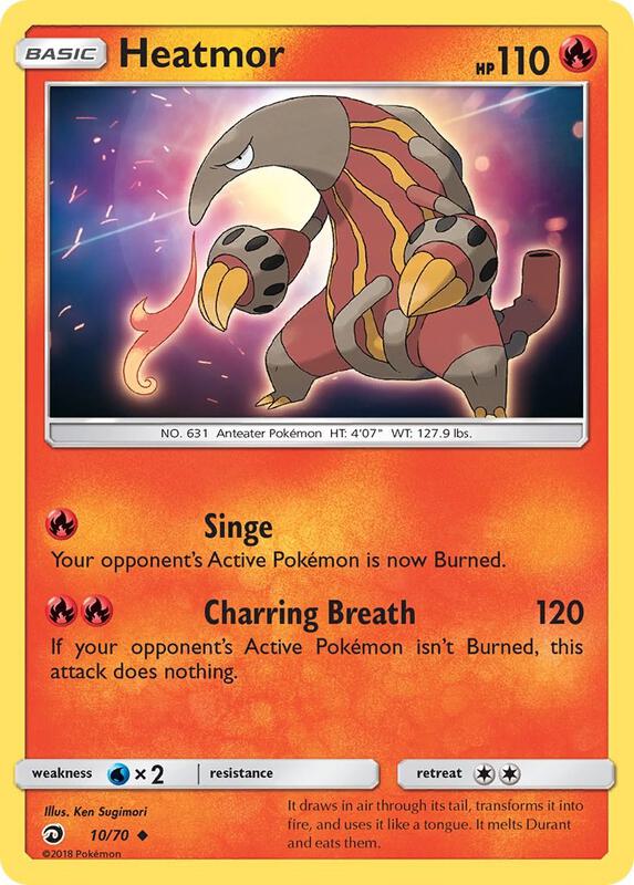 Heatmor Pokemon card from Dragon Majesty