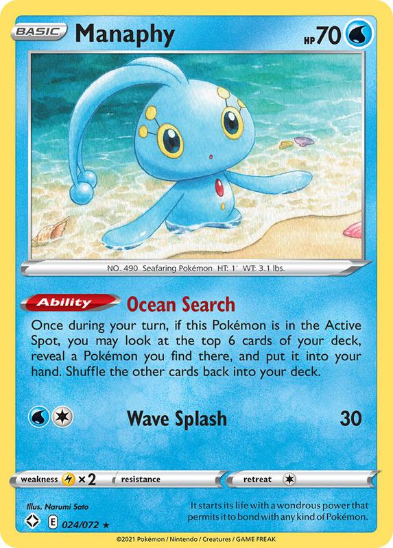 Manaphy Pokemon card from Shining Fates