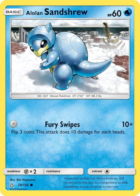 Alolan Sandshrew Pokemon card from SM - Ultra Prism