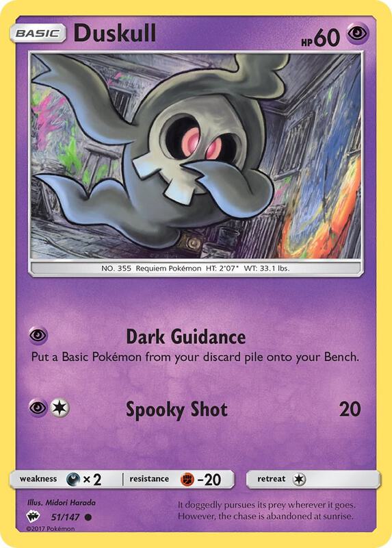 Duskull Pokemon card from SM - Burning Shadows