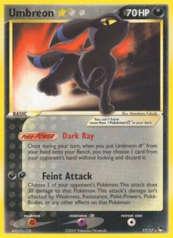 Umbreon Gold Star Pokemon card from POP Series 5