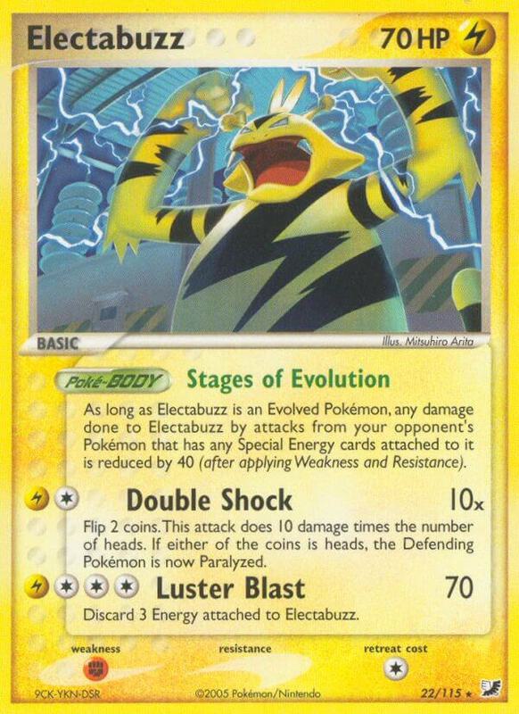 Electabuzz Pokemon card from Unseen Forces