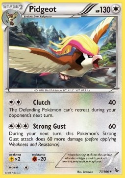 Pidgeot Pokemon card from Flashfire