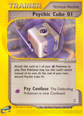 Psychic Cube 01 Pokemon card from Aquapolis