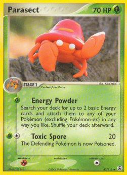 Parasect Pokemon card from EX FireRed LeafGreen
