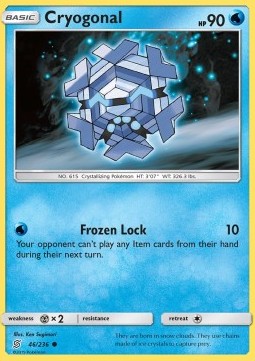 Cryogonal Pokemon card from Unified Minds