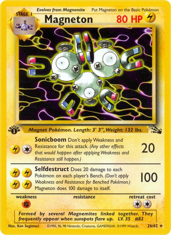 Magneton (26) Pokemon card from Fossil