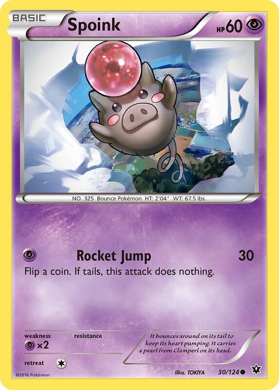 Spoink Pokemon card from XY - Fates Collide