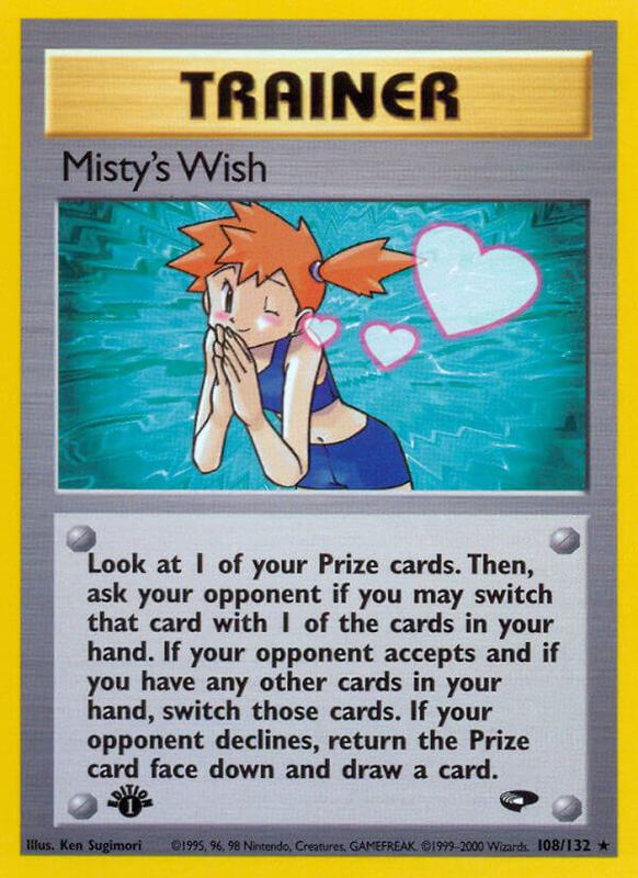 Misty's Wish Pokemon card from Gym Challenge