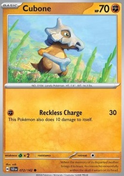 Cubone Pokemon card from Stellar Crown