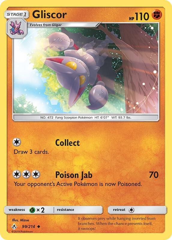 Gliscor Pokemon card from SM - Unbroken Bonds