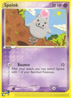 Spoink Pokemon card from EX Dragon