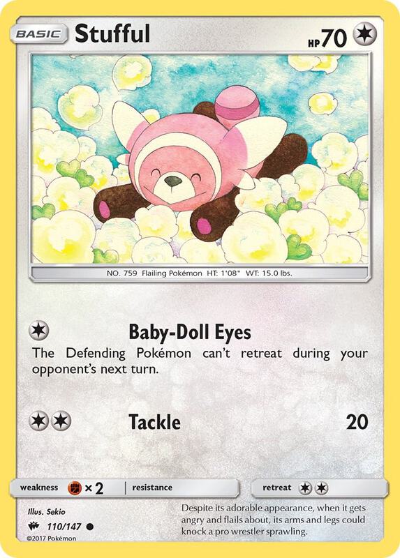 Stufful Pokemon card from SM - Burning Shadows