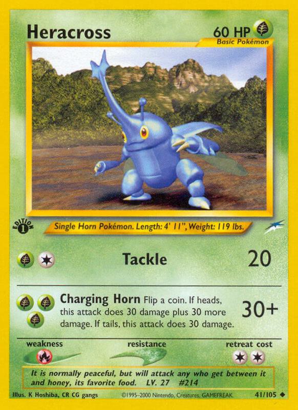 Heracross Pokemon card from Neo Destiny