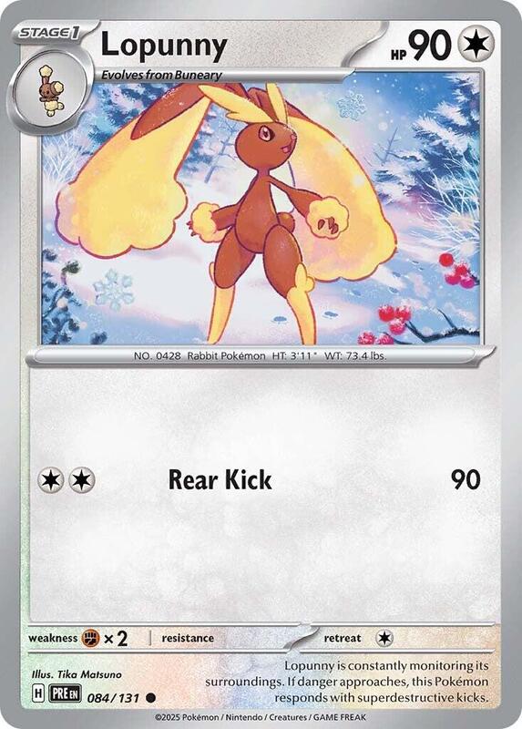 Lopunny Pokemon card from SV: Prismatic Evolutions