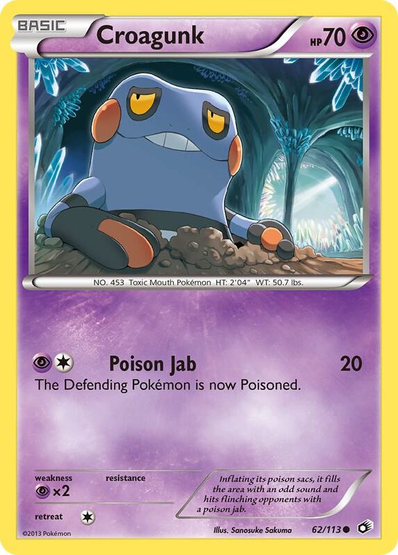 Croagunk Pokemon card from Legendary Treasures
