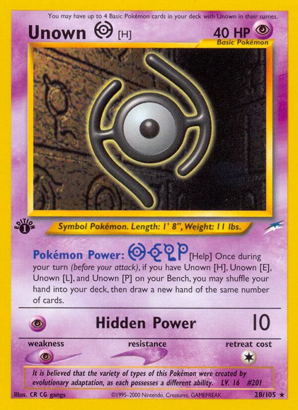 Unown [H] Pokemon card from Neo Destiny