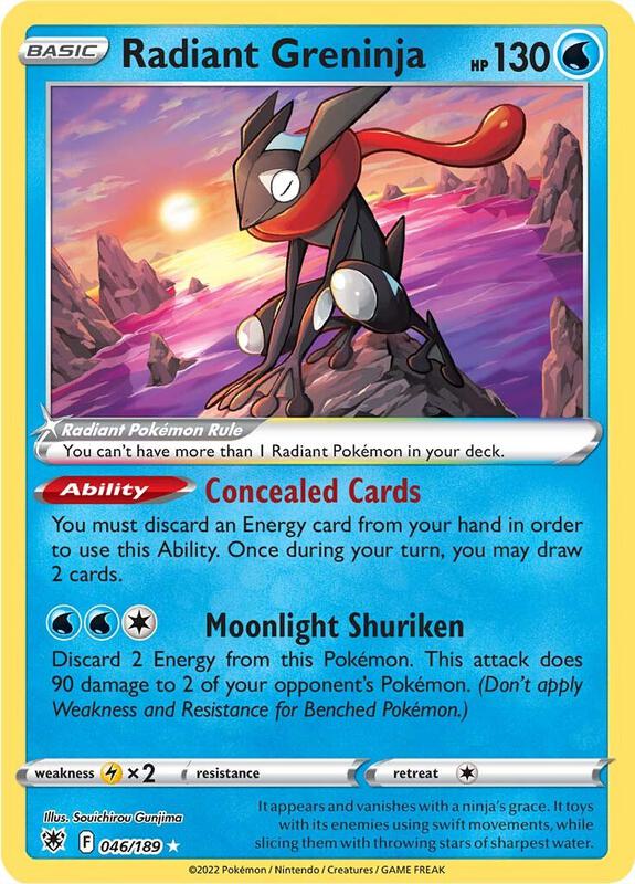 Radiant Greninja Pokemon card from SWSH10: Astral Radiance