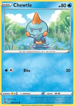 Chewtle Pokemon card from Fusion Strike