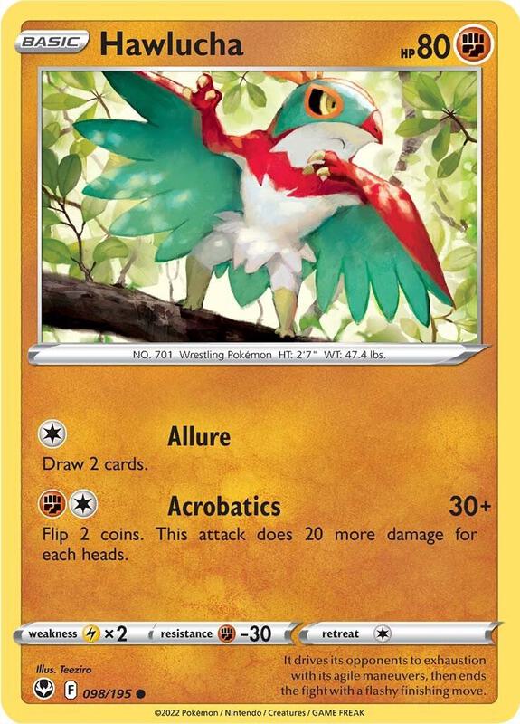 Hawlucha Pokemon card from SWSH12: Silver