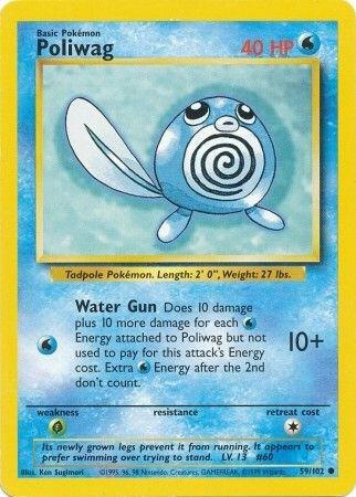 Poliwag Pokemon card from Base Set