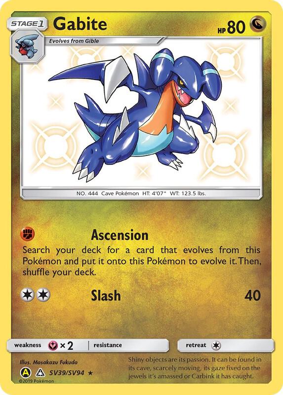Gabite Pokemon card from Hidden Fates: Shiny Vault