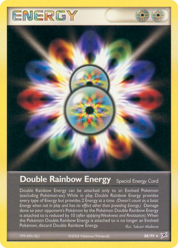 Double Rainbow Energy Pokemon card from Team Magma vs Team Aqua