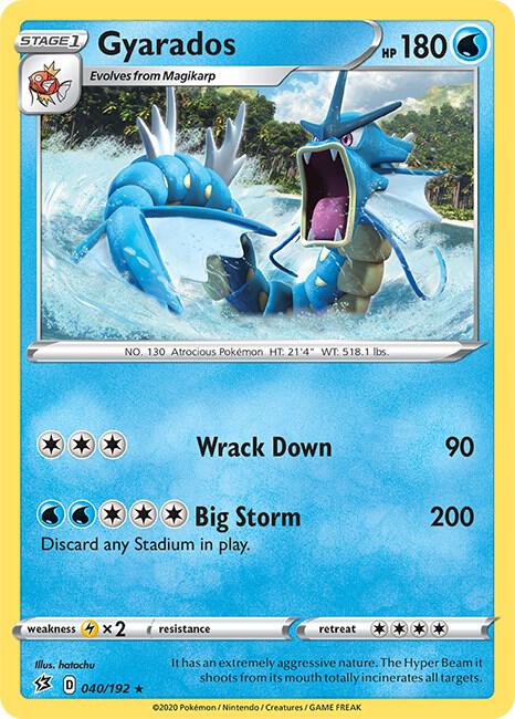 Gyarados Pokemon card from SWSH02: Rebel Clash