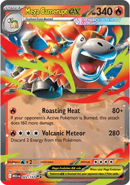 Mega Camerupt ex Pokemon card from Mega Evolution