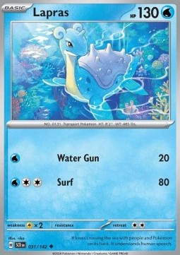 Lapras Pokemon card from Stellar Crown