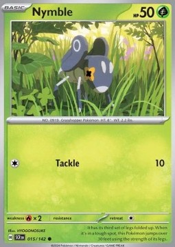 Nymble Pokemon card from Stellar Crown