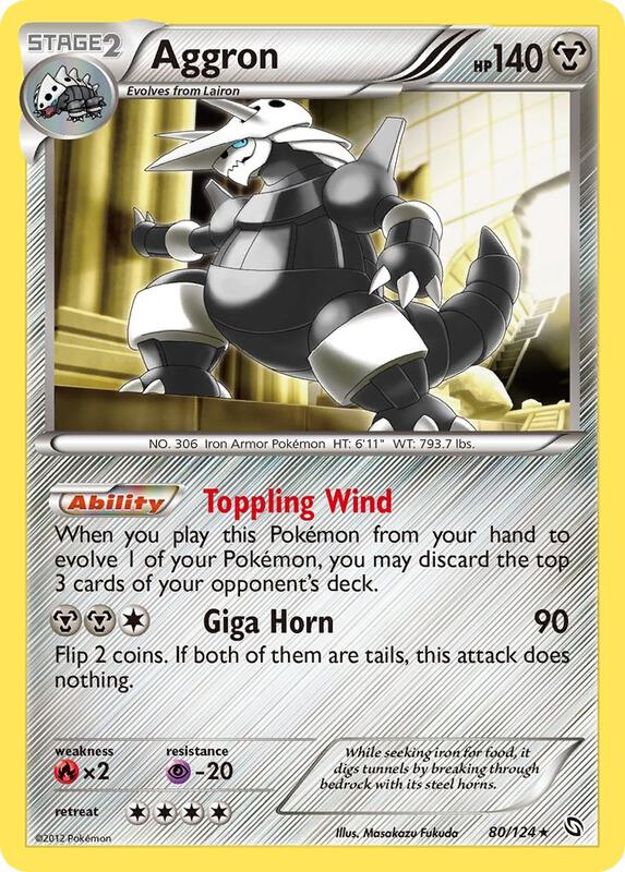 Aggron Pokemon card from Dragons Exalted