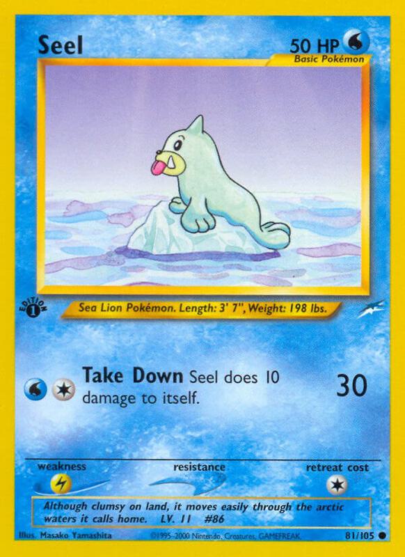 Seel Pokemon card from Neo Destiny
