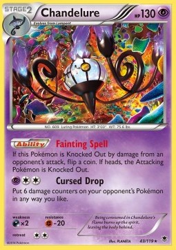 Chandelure Pokemon card from Phantom Forces