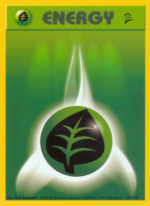 Grass Energy Pokemon card from Base Set 2