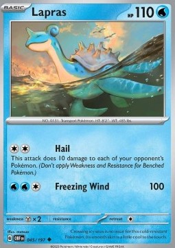 Lapras Pokemon card from Obsidian Flames
