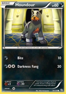 Houndour Pokemon card from Dragons Exalted