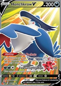 Honchkrow V Pokemon card from Brilliant Stars