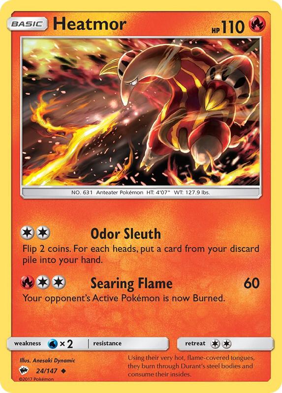 Heatmor Pokemon card from SM - Burning Shadows